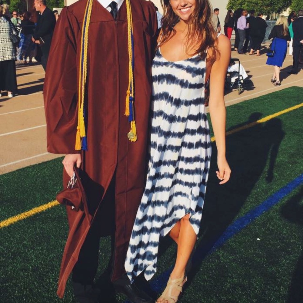 Blue and white tye dye maxi dress